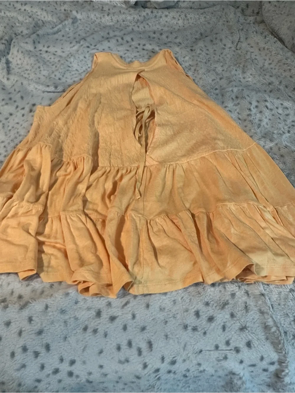 Free People Peach Tiered Ruffle Tank
